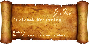 Juricsek Krisztina névjegykártya